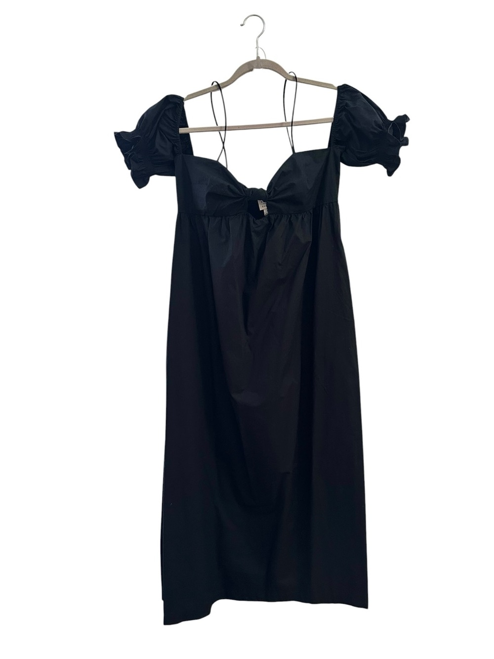 A New Day Off-Shoulder Keyhole Poplin Cotton Midi Dress Pockets Size M NEW